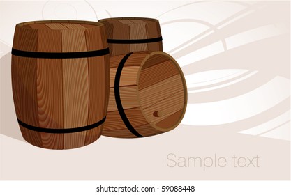 Wine barrels. Vector.