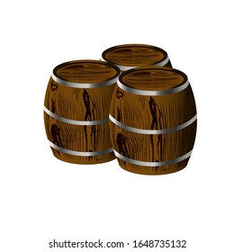 Wine barrels, vector graphics, illustration