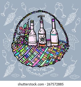 Wine in basket