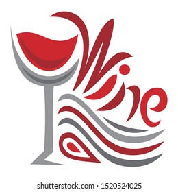 Wine. Beautiful abstract decorative element. Vector illustration