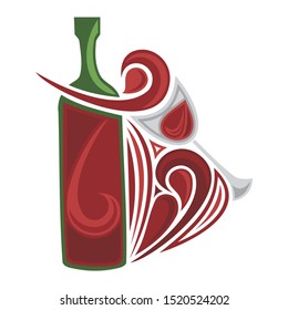 Wine. Beautiful abstract decorative element. Vector illustration