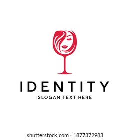 Wine Beauty Face Menu Bar Modern Business Logo