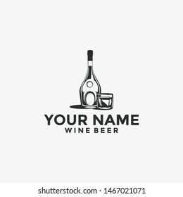 wine beer botle logo design