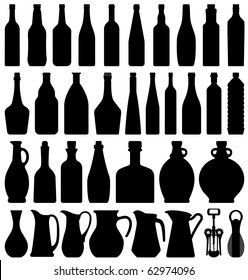 Wine Beer Bottle Silhouette