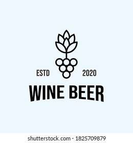 wine beer logo design vector illustration on white background