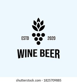 wine beer logo design vector illustration on white background