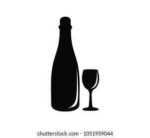 wine beverage shop vector logo design template