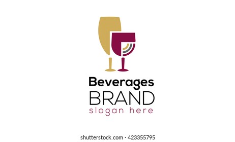 Wine Beverages Logo Template Wine Glass Stock Vector (Royalty Free ...