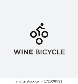 wine bike logo design vector illustration on white background
