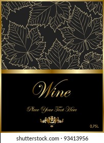 wine black elegant label