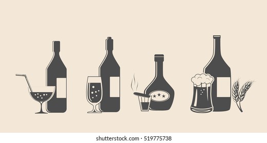 wine black icons