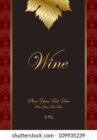 wine black royal label with red ornament