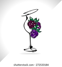 wine and blackberries
