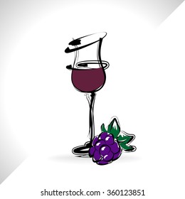 wine and blackberries.
