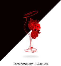 wine and blackberries