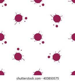 Wine blots seamless pattern on white background
