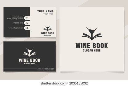 Wine book logo template on monogram style