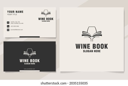 Wine book logo template on monogram style