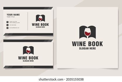 Plantilla del logotipo del libro de vinos en estilo monograma