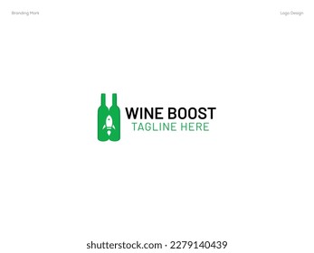 Wine Boost logo design vector