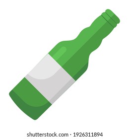 
Wine bottle, alcoholic beverage flat icon