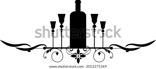 Wine bottle, alcoholic icon and logo, simple\
black graphic\
silhouette\

