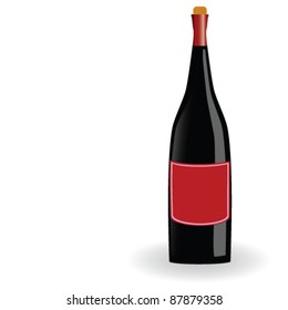 wine bottle art vector illustration on white background