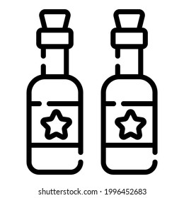 wine bottle, beer line icon vector design usa independence day icon.