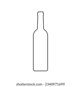 Wine bottle black line icon. Vector element on white background.