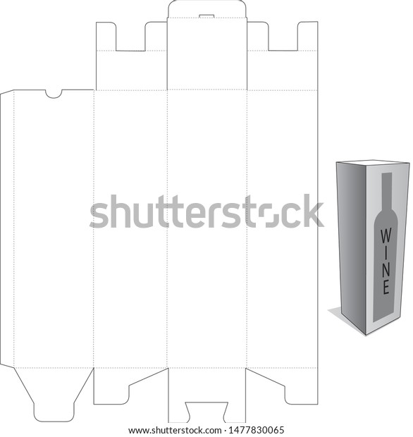 Wine Bottle Box Die Cut Template Stock Vector (Royalty Free) 1477830065 ...