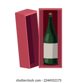 wine bottle in box icon