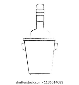 wine bottle in bucket