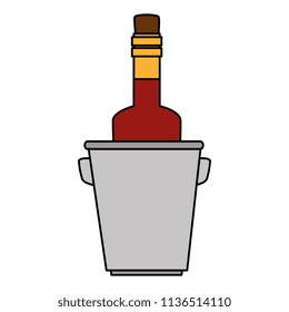 wine bottle in bucket