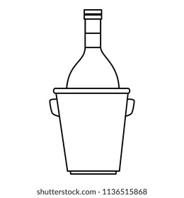 wine bottle in bucket