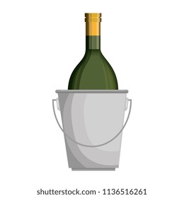 wine bottle in bucket
