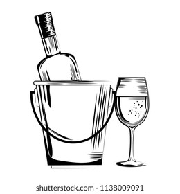 wine bottle in bucket