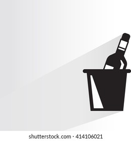 wine bottle in bucket