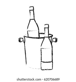 wine bottle and bucket icon image 