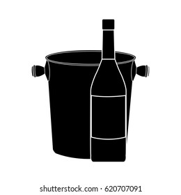 wine bottle and bucket icon image 