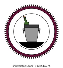 wine bottle in bucket seal stamp