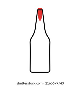 Wine bottle with bullet concept. Vector illustration
