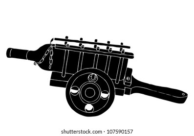 wine bottle in carriage