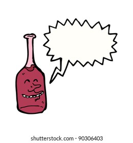 wine bottle cartoon with speech bubble