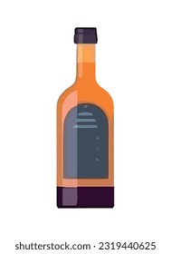 Wine bottle, celebration with gourmet meal icon isolated