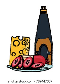wine bottle and Cheese Board