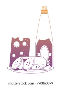 wine bottle and Cheese Board