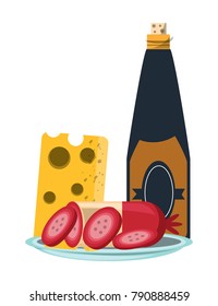 wine bottle and Cheese Board