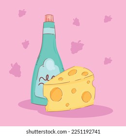 wine bottle with cheese icon