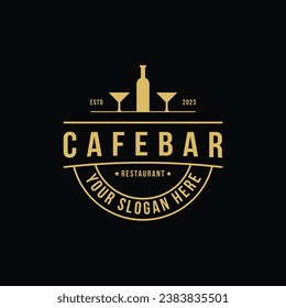 Wine Bottle Classic Vintage Retro Country Restaurant Bar Logo Design Ideas