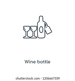 Wine bottle concept line icon. Linear Wine bottle concept outline symbol design. This simple element illustration can be used for web and mobile UI/UX.